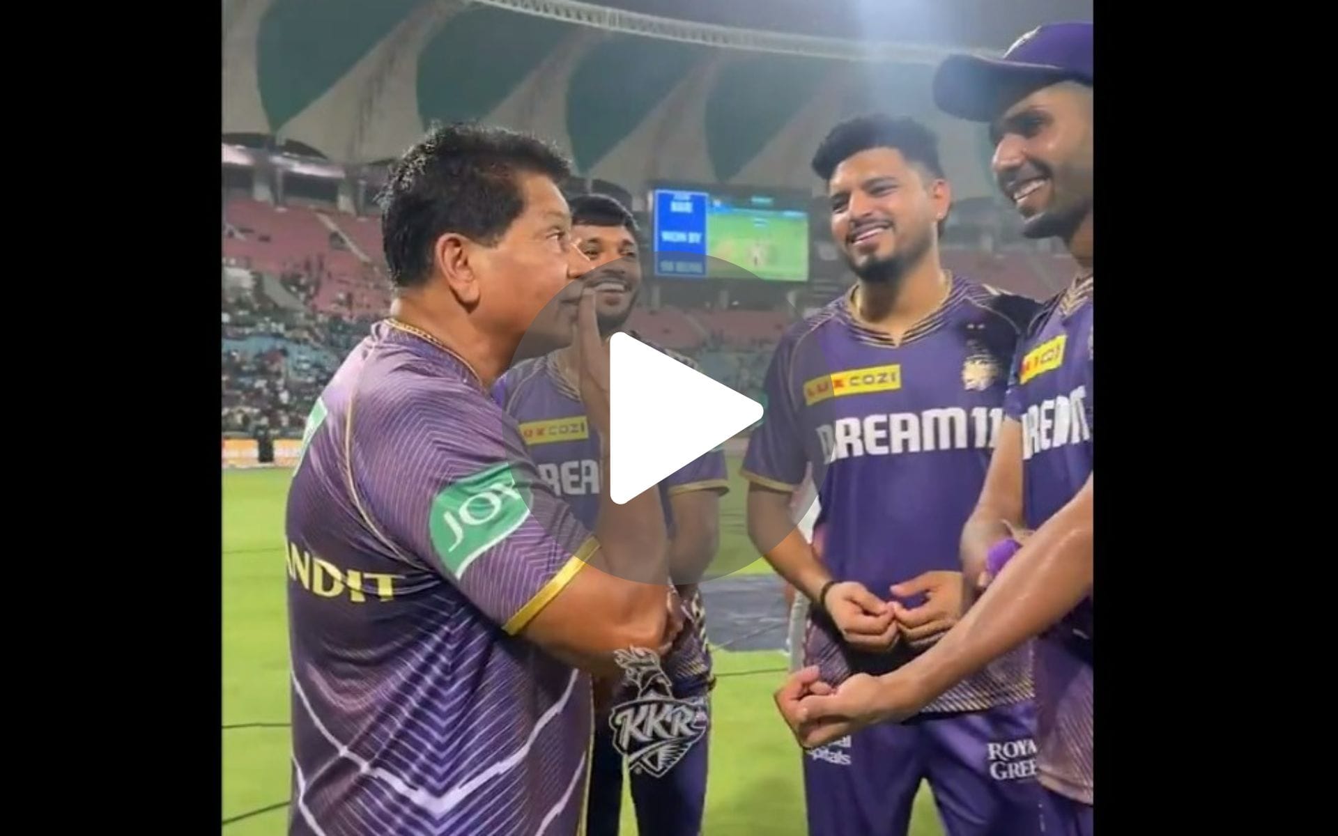 [Watch] 'Finger On Your Lips' - KKR's Coach Chandrakant Pandit Teases Harshit Rana